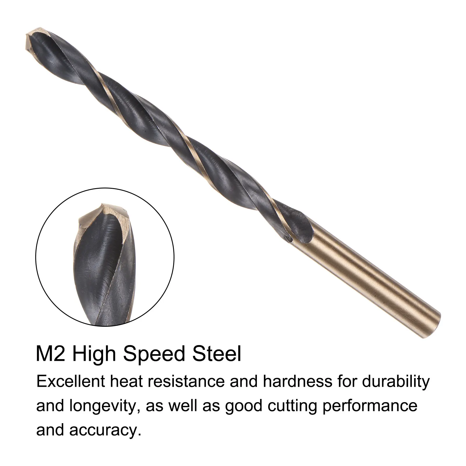 2pcs High Speed Steel Twist Jobber Drill Bit 7/8/9/10/11/12/13mm Titanium Nitride Coated M2 for Handheld Drills Drilling Machine