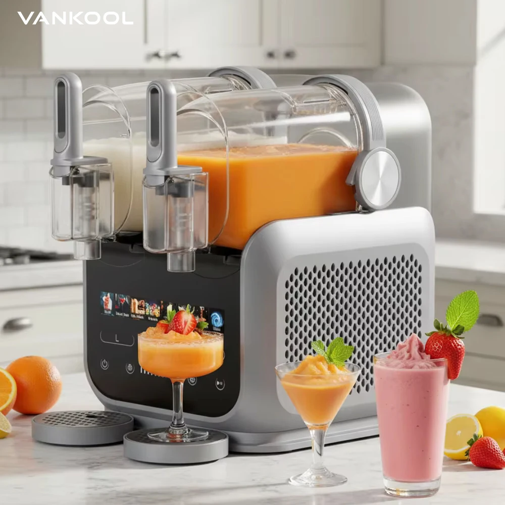 Ice Cream Dual Slush Machine Frozen Drink Maker Automatic Slushie Maker OEM ODM Factory Direct Supply From China