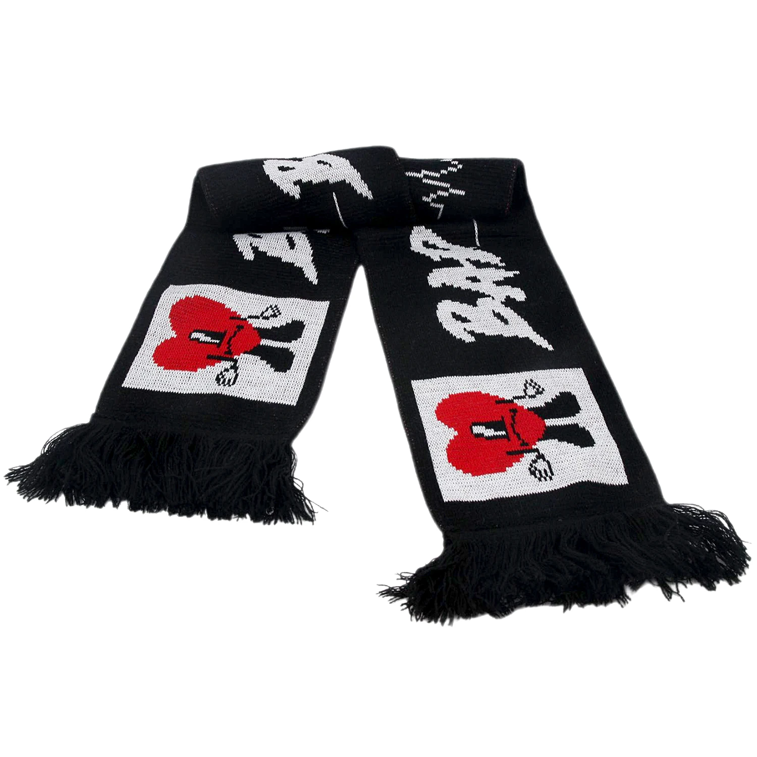 Bad Bunny Scarf Winter Knitted Bufanda Gift From Fans Shawl Soft Acrylic unisex With Fringe Black