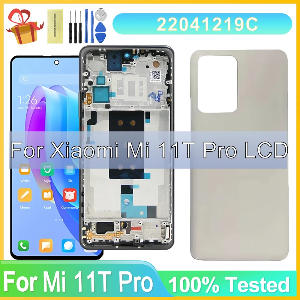 

Замена экрана для Xiaomi Mi 11T Pro 2107113 SG ЖК-дисплей с сенсорным экраном и дигитайзером в сборе с рамкой для Xiaomi Mi 11T