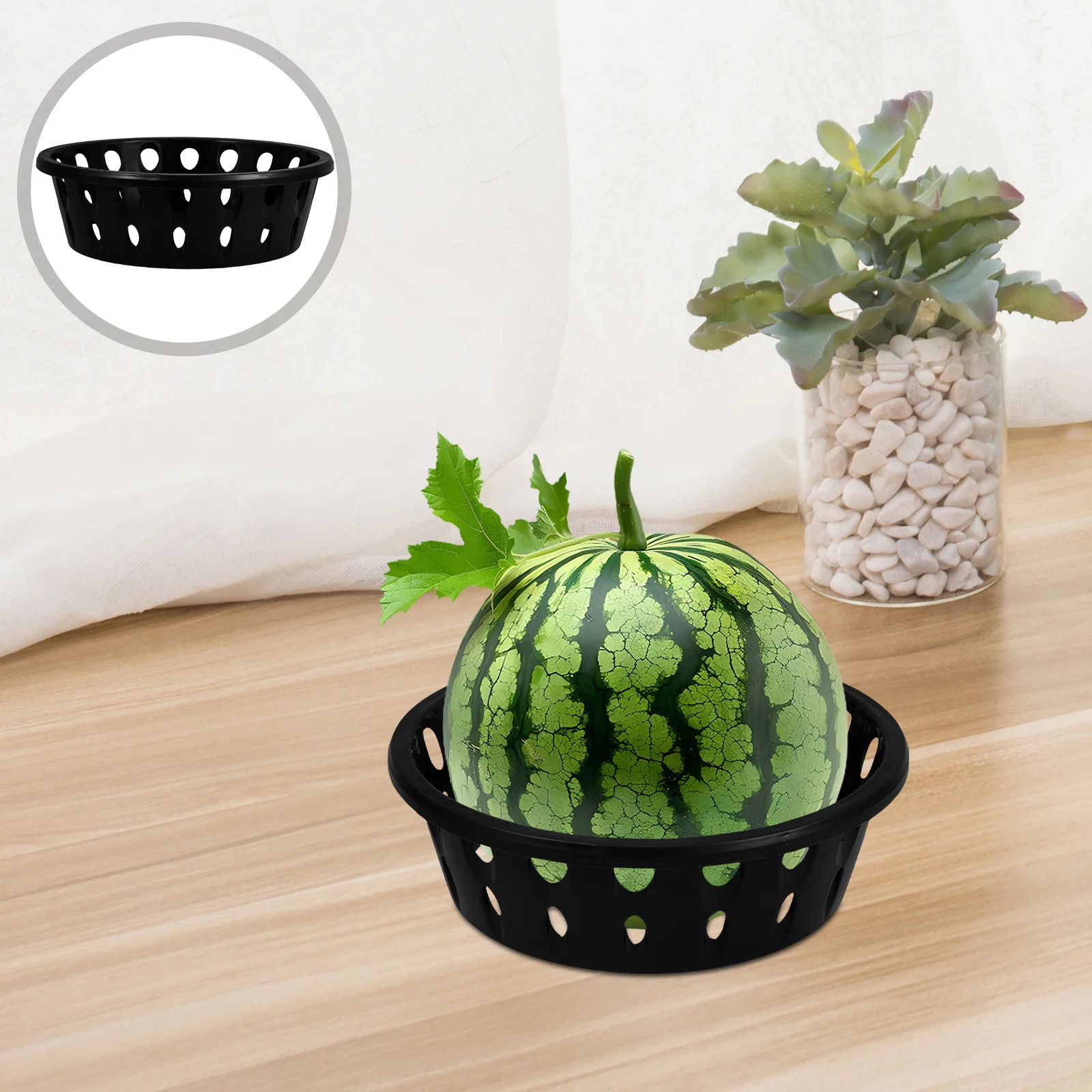 

4pcs Plastic Melon Cradle Watermelon Holder Stand Anti Slip Display Ring Round Shape Fruit Base For Supermarket Kitchen No Skid