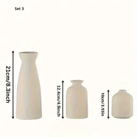 Set of 3 Ceramic Vase, Flower Vases For Rustic Home Decor, 4