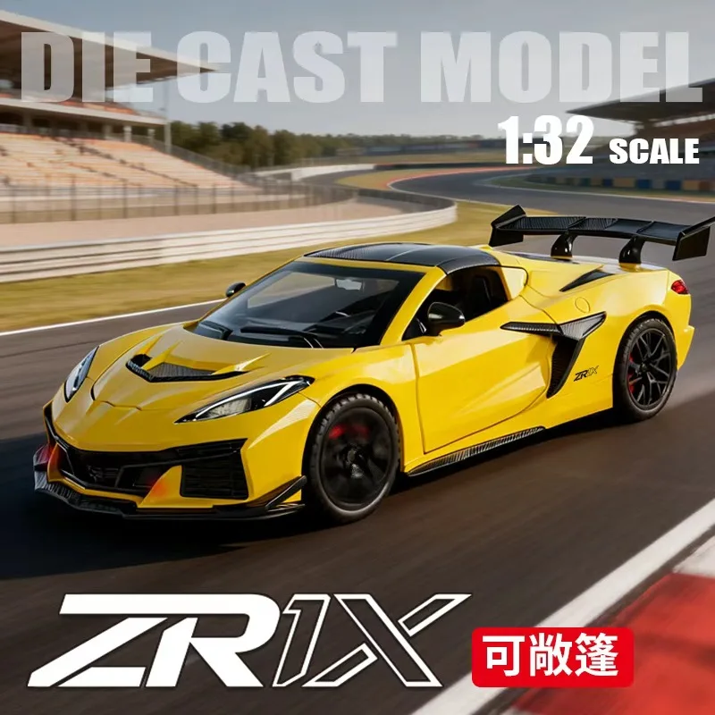 

1:32 C8 Sport Car Model Toys Alloy Diecasts Metal Pull Back Sound Light High Simulation Vehicle For Collection Gifts