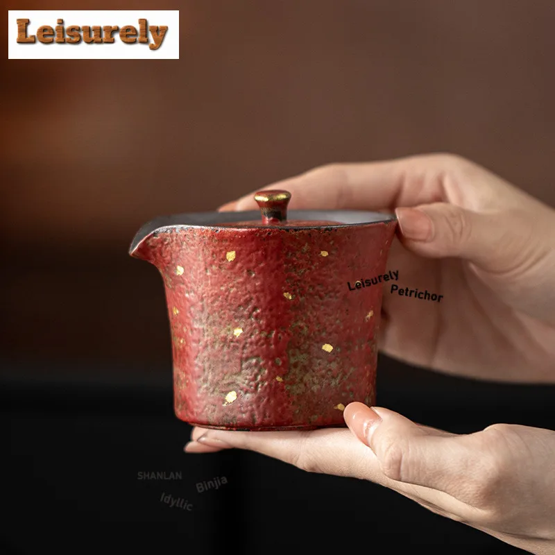 

170 мл посыпка золотой горный красный ручной захват чайник эстетический чайник заварник горшок чайник с фильтром коллекция чайных предметов