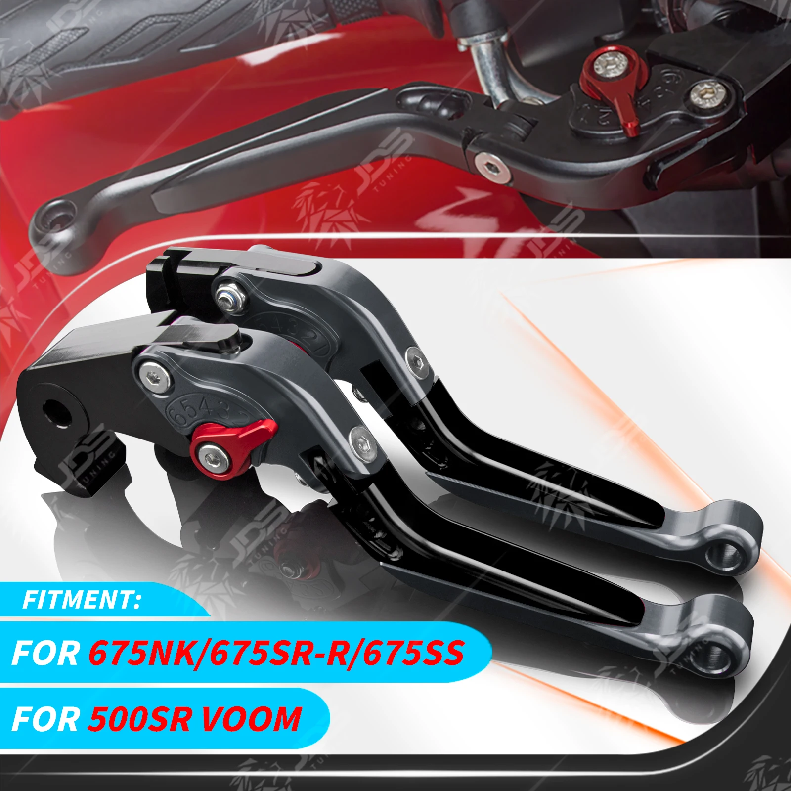 

JDSTUNING For CFMOTO 675NK/675SRR/675SS/500SR VOOM Clutch Lever Brake Lever Set Adjustable Folding Handle Levers Accessories