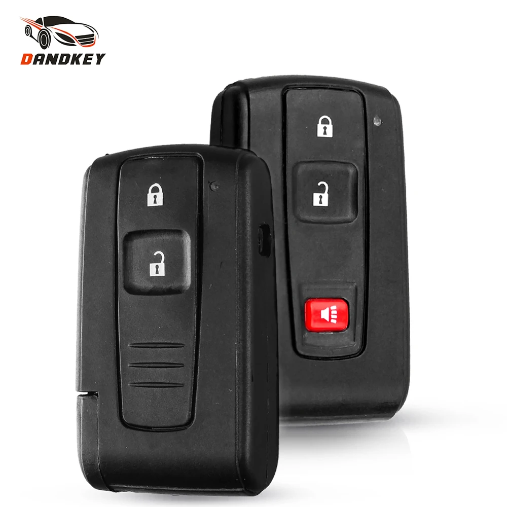 Dandkey Remote Blank Key Cover Case Shell Fob 2/3 Buttons For Toyota Prius Corolla Verso 2004-2009 Smart Card Uncur Toy43 Blade