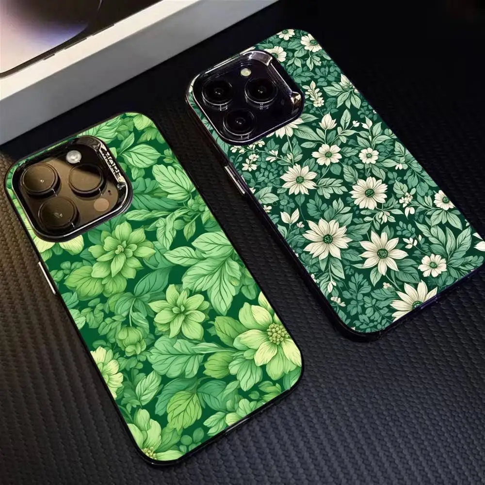 

Vintage Flowers Phone Case For iPhone 16 17 15 14 12 13 Pro Max Black Color Shockproof Cover