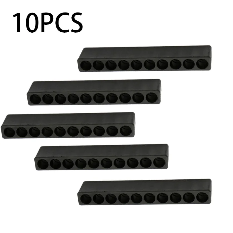 10pc Black Screwdriver Bit Holders Hex Organizer 10 Hole Plastic Shank Box Case Hand Tools Storage Supplies Workshop 85x15x8mm