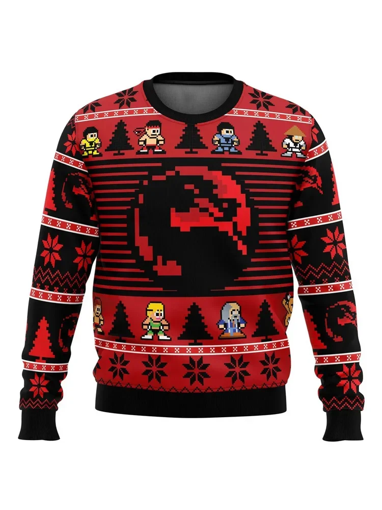 Mortal Kombat - Boże Narodzenie Karnawał Świąteczny sweter Sweter 3D Brzydka dekoracja Prezent świąteczny Top Odzież jesienno-zimowa