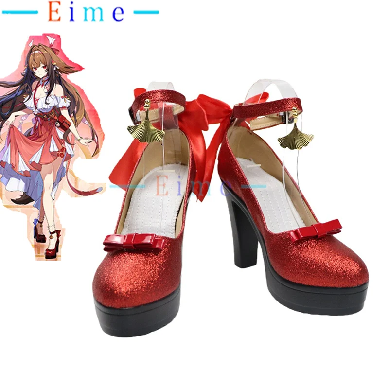 

Ye Shunguang Cosplay Shoes Game Zenless Zone Zero Red High Heels Halloween Carnival Boots Custom Made PU Leather Shoes Big Size