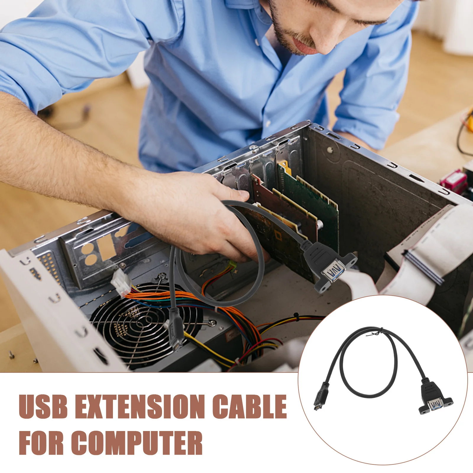 USB-paneelmontageadapter 30 naar een verlengsnoer voor computer Langdurige draagbare betrouwbare verbinding Paneelmontage USB