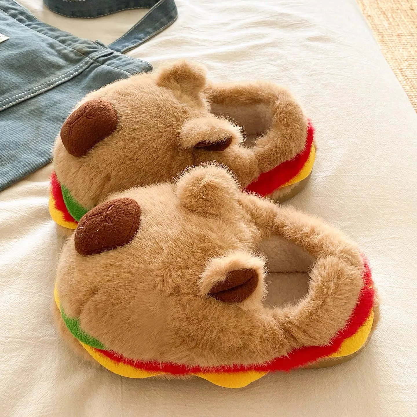 

Winter Warmth Women's Slippers Soft Plush Material Thickened Sole Indoor Platform Shoes Perfect for Girls To Wear