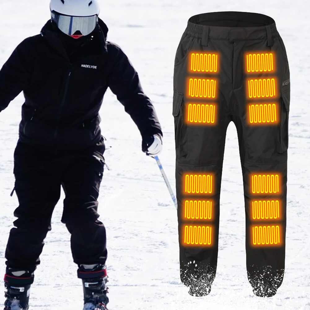 18 Heated Pants Men Women USB Electric Heating Trousers Thickened Warming Heating Leggings Camping Thermal Heated Clothes
