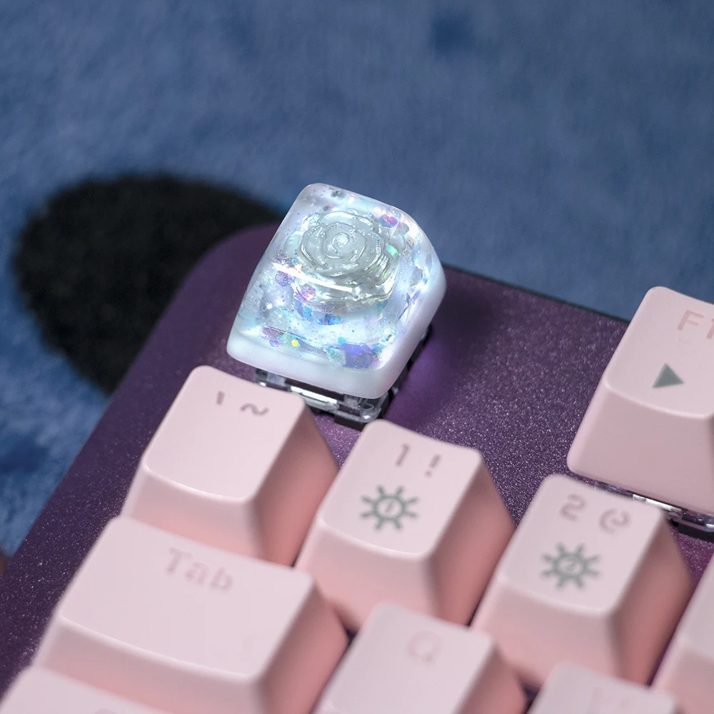 

Handmade R4 1U Keycap: Jihad Rose 11.5mm OEM Clear Cross Shaft Only - Transparent Stem DIY Mech Keyboard RGB (1PCS)