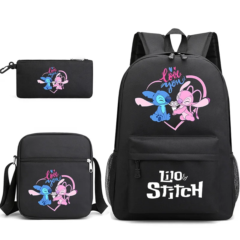 

3pcs Disney Lilo Stitch Teenager Backpack Outdoor Sport School Bag Travel Laptop Unisex Shoulder Backpack Boys Girls Bags Sets