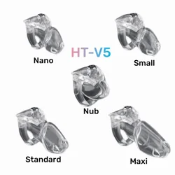 2022 New HT-V5 Chastity Lock Resin Clear Chastity Device Cock Cage Separation Lock Penis Ring SM Erotic SexToys For Men 18+ 정조대