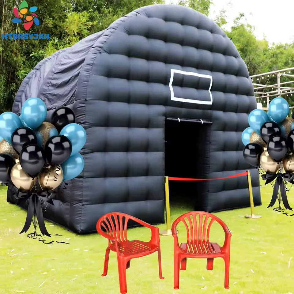 

Large black inflatable tents with blowers, square pavilion-style activity houses, inflatable bar tents, portable inflatable part