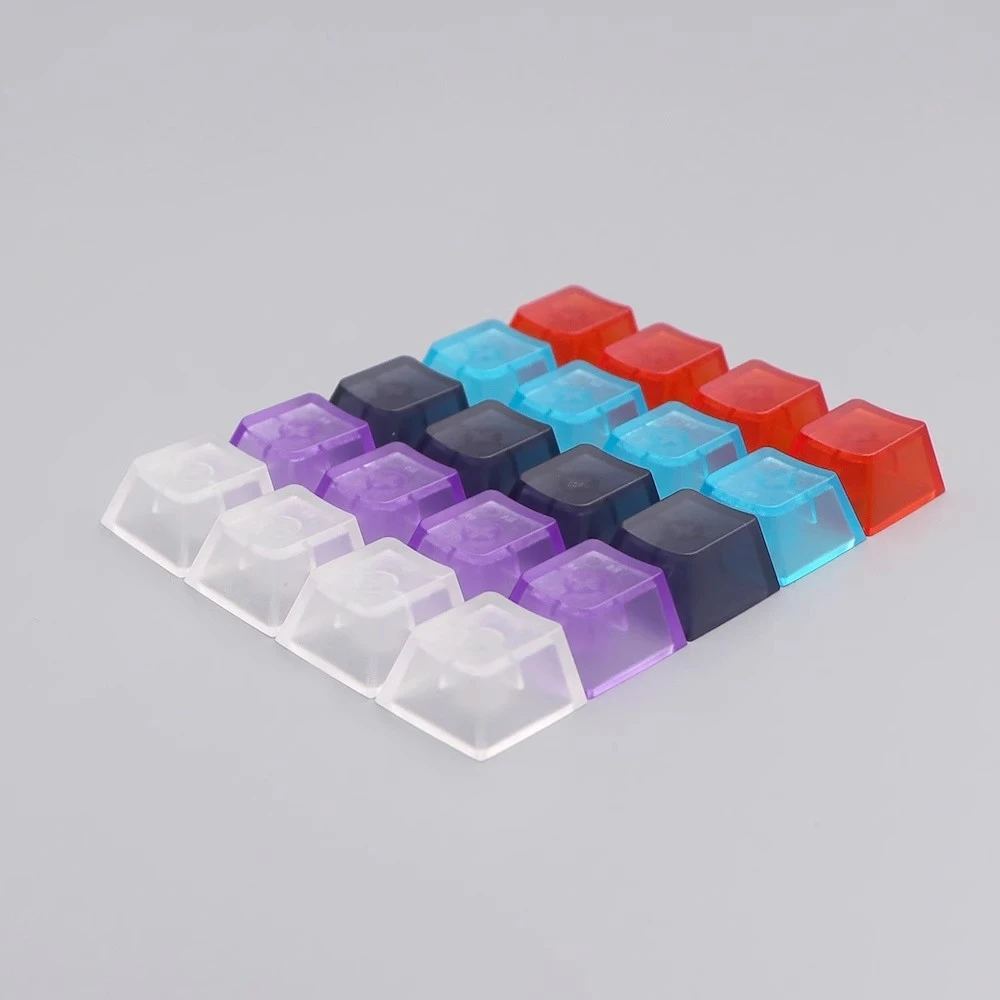 10pcs/pack Colored Transparent Keycaps Cherry Profile R4 Height 1U Blank Backlit Key Caps Thickness 1.7mm DIY MX Switch Keycap