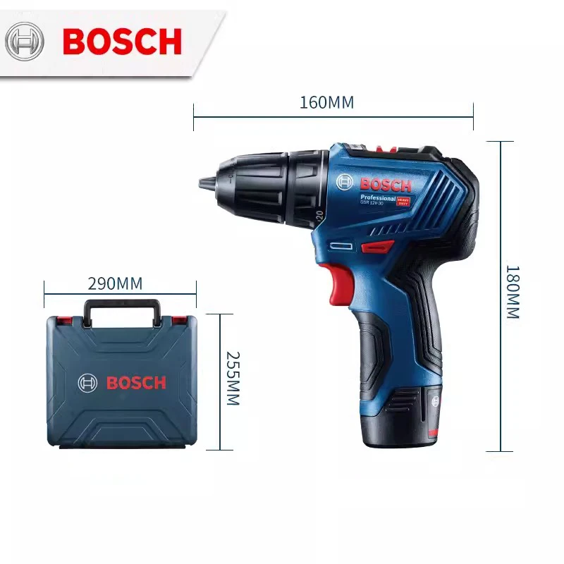 Bosch GSR 12V-30 Electric Drill Professional Heavy Duty Cordless 12V Driver Multifunctional Household Electric Screwdriver