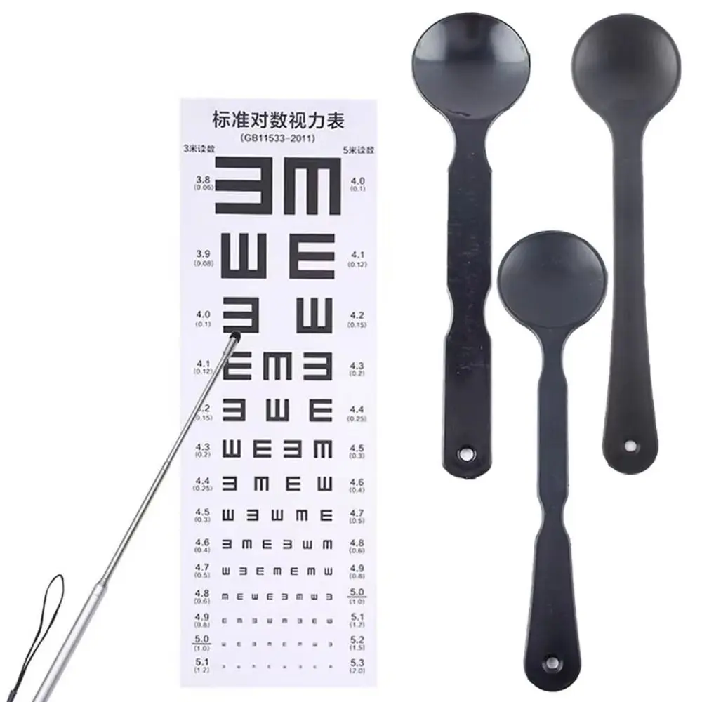Portable Block Plate Handheld Optometry Tool Frosted Transparent Handheld Eye Occluder Black Plastic Eye Patch For Vision Test