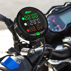 Digital Motorcycle Electronic Clock DC 9V-24V Digital Time Clock + Water Thermometer +Voltage Voltmeter Motorcycle Time Clock