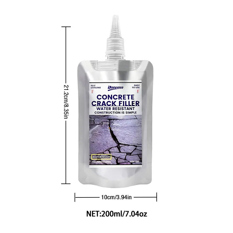 200ml Concrete Crack Filler Waterproof Self‑Leveling Cement Repair Sealant