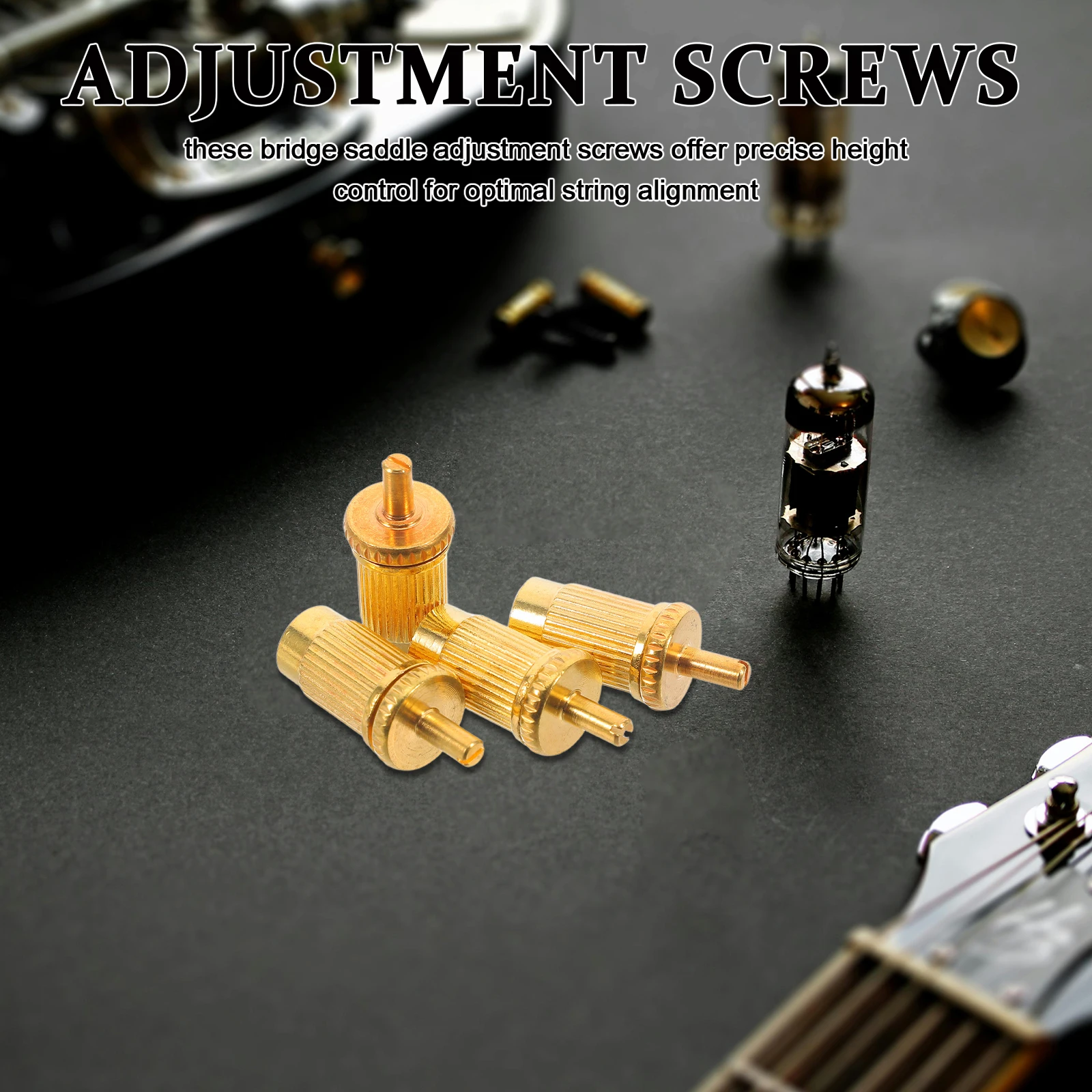 

4 Pcs Electric Guitar Adjustment Screw Nuts Accessories Kit Diy Metal Acoustic Pegs Bridge Pins