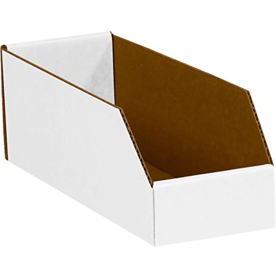 

PBINMT412 Open Top Bin Boxes, 4" x 12" x 4 1/2", Oyster Pack of 50