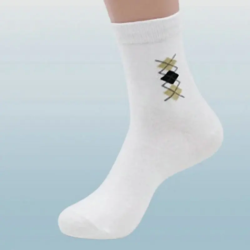 Chaussettes en coton respirant pour hommes, style petit diamant, quatre saisons, haute qualité, 5/10 paires, 2024