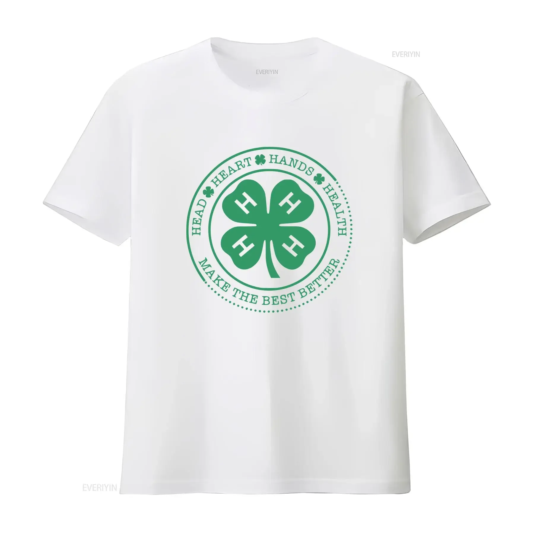 4 H الحياة تي شيرت 4H صحة القلب سانت باتريك يوم البقرة قمصان خمر غسلها أنيق مريح لينة أعلى لارتداء اليومي #4