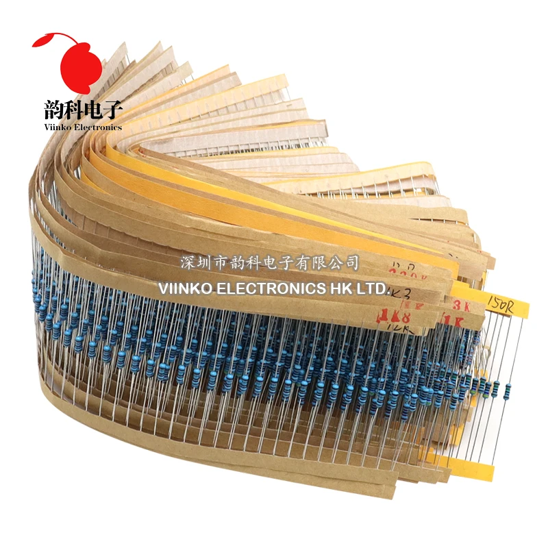 

2500pcs 1/4W Metal Film Resistor Kit 50 Values 1R - 10M ohm Resistance 1% Assorted Set DIY Sample pack