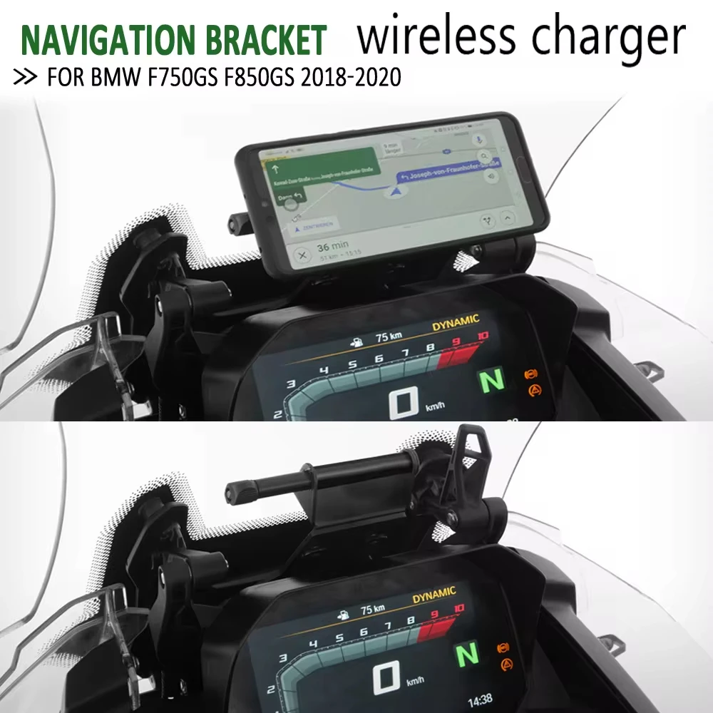 Motorcycle GPS Navigation bracket Phone Stand Holder WIRELESS CHARGING For BMW F 850 GS F 750 GS F850 F750 GS 2018 2019 2020