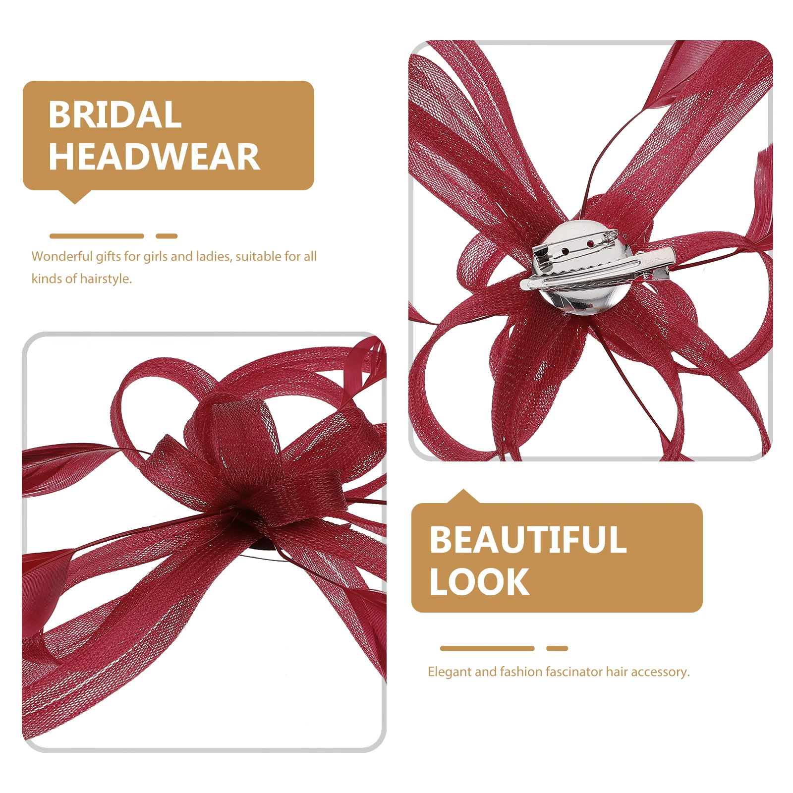 

Feathered Fascinator Clip Wedding Bridal Accessories Party Hairpins Decorative Hair Pins For Women Elegant 1920S Style Cocktail