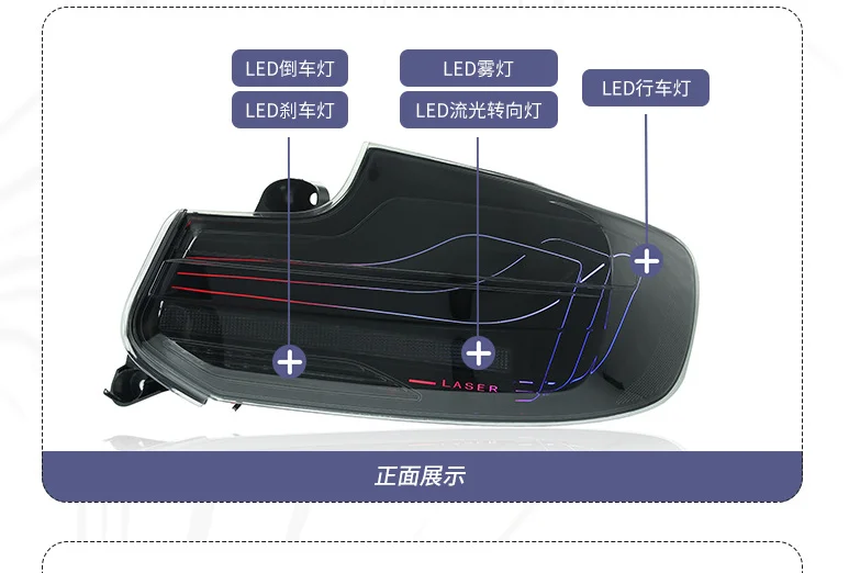 Luzes traseiras rgb para bmw série 2 f22 2014-2021 luzes de corrida modificadas sinal de volta de água luzes reversas luz de freio