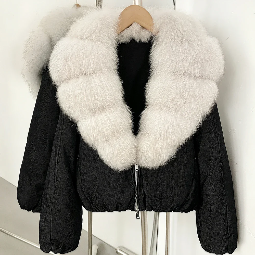 OFTBUY 90% White Duck Down Coat Luxury Winter Puffer Jacket Women Female Real Natural Fox Raccoon Fur Thick Warm Parkas