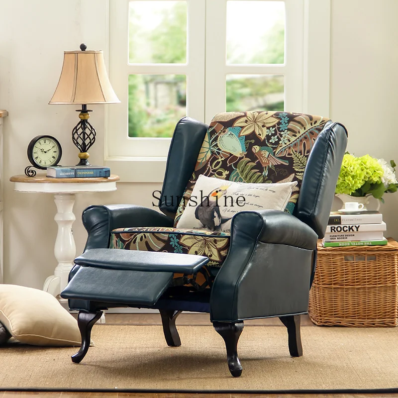 

European Multifunctional Tiger Chair Rural Single Leather Fabric Pastoral Sofa