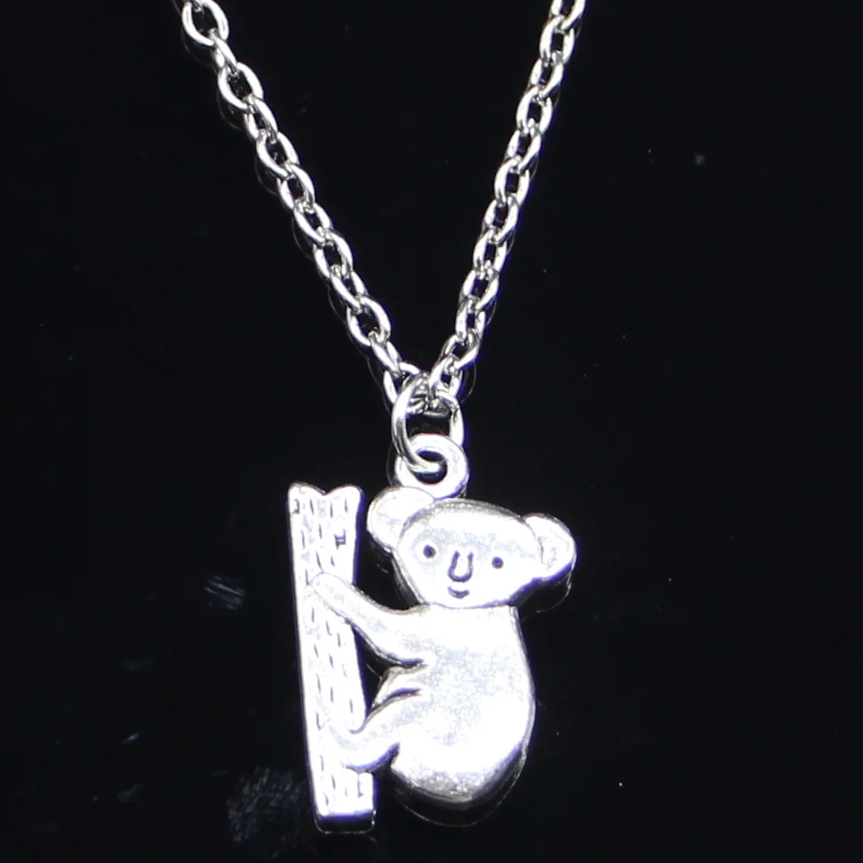 20pcs New Fashion Necklace 20x14mm koala bear Pendants Short Long Women Men Colar Gift Jewelry Choker