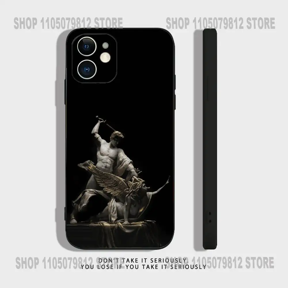 Medusa mitologia grega olhar comigo capa de telefone para iphone 17 16,15,14,13,12,11, pro,xs, max,xr,plus, mini silicone preto à prova de choque