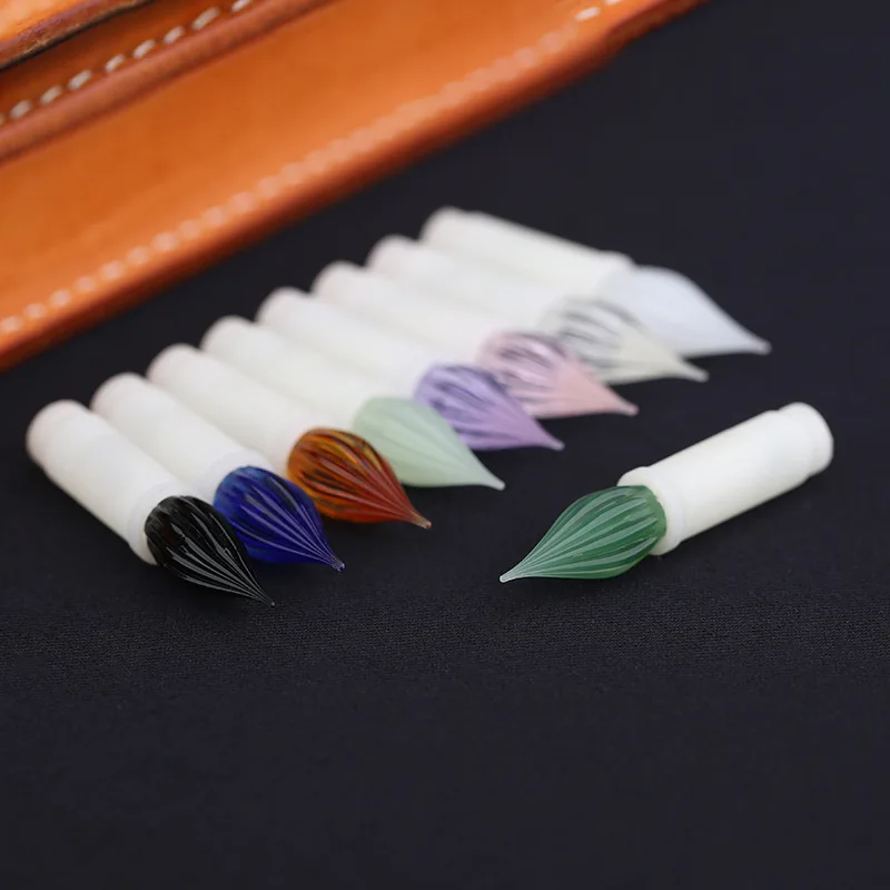 MAJOHN No.1 Ponta de vidro colorida transparente Dip Pen Tip Universal Pen Tip Set (compatível com M2C3V1 Maru Color N12)