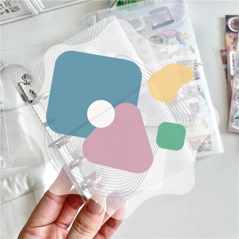 M5 A6 Diagonal PP Three Fold PP Loose Notebook Cover Mini Portable Sticker Small Card Photo Storage Ledger