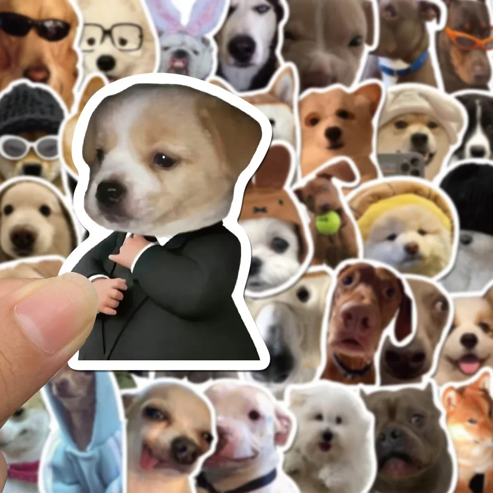 50Pcs Cute Dog Funny Animals Stickers Aesthetic Decals Notebook Car Motorcycle Laptop Kid Cartoon Sticker Toy