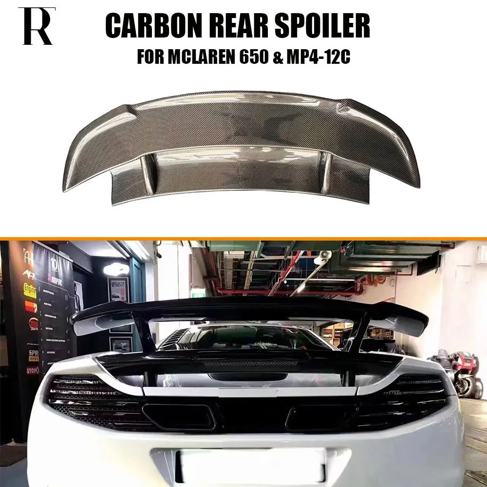 Real Carbon Fiber Rear Trunk GT Lip Wing Spoiler For Mclaren 650s MP4-12C Auto Racing Car Styling Tail Body Kit