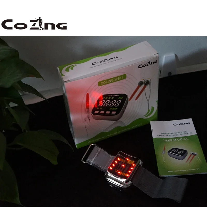 

650nm Diode Laser Therapy Watch LLLT for Rhinitis Diabetes Hypertension Thrombosis High Cholesterol Irradiation Equipment