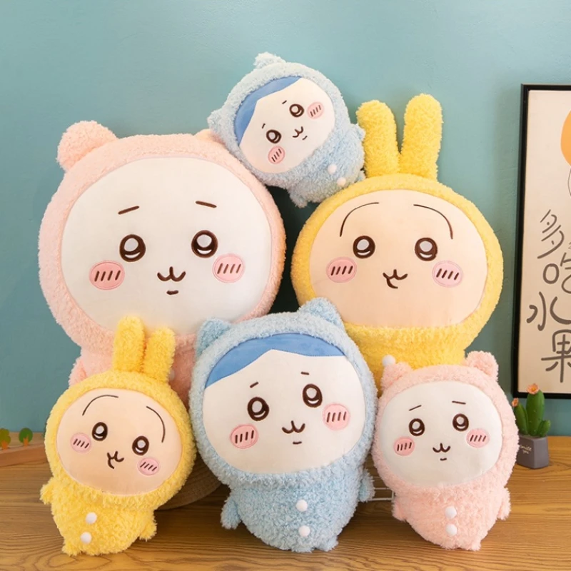 MINISO Chiikawa Series Large Pajamas Standing Doll Cartoon Hachiware Doll High-Looking Usagi Room Ornament Doll Children's Gifts