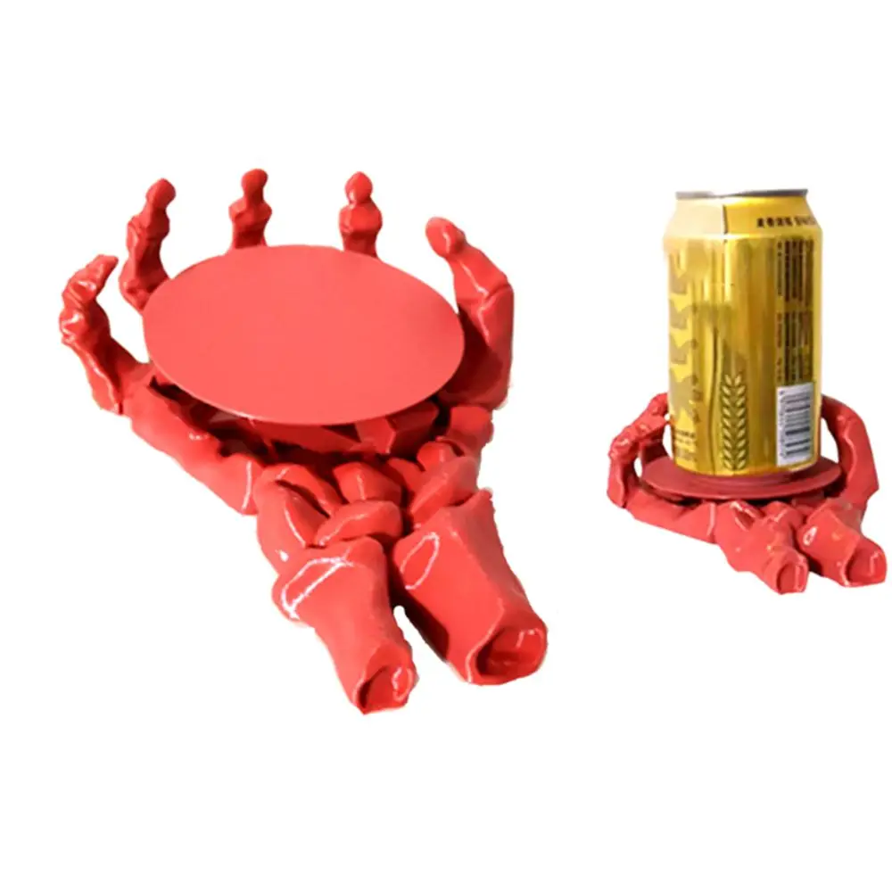 

Portable Automatic Grip Skull Hand Cup Mat Creative Funny Water Cup Pad Non-slip Reusable Ghost Hand Coaster Countertops