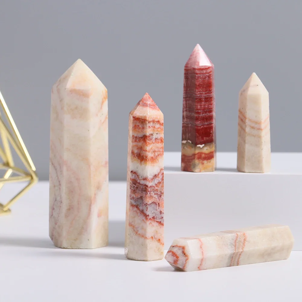 

Mineraali 5-10cm Natural Rhodochrosite Tower Crystal Quartz Gemstones Point Hexagonal Prisms Obelisk Wand Treatment Stone Column