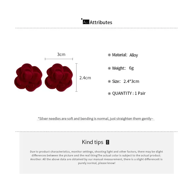 Gentle Red Velvet Imitation Pearl Bow Flower Earrings For Women Retro High-end Temperament Earrings Festival Ear Accssories B
