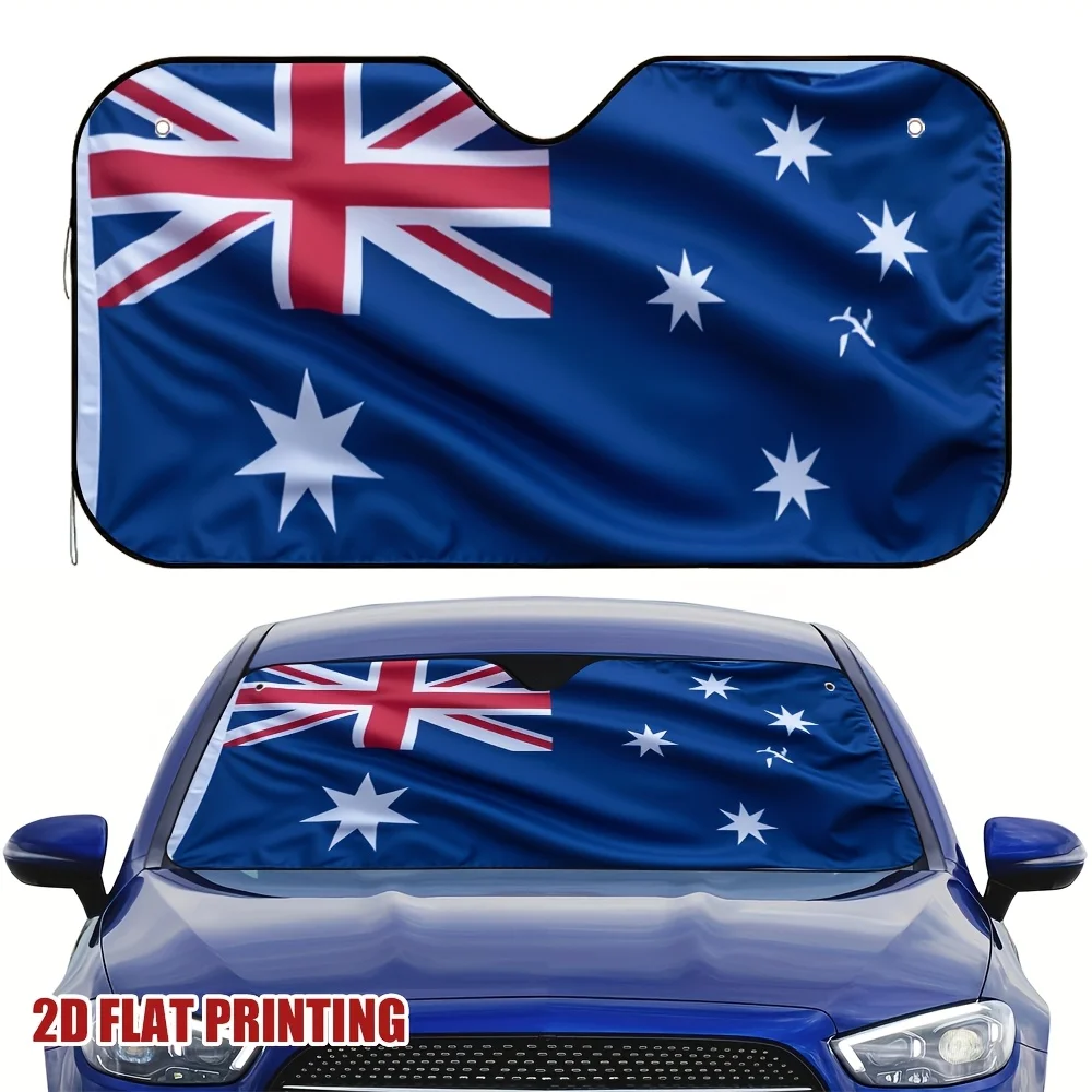 

1 шт. автомобильный солнцезащитный козырек с австралийским флагом, подходит для всех владельцев автомобилей, обеспечивает вседневную защиту от солнца, увеличивает комфорт вождения.