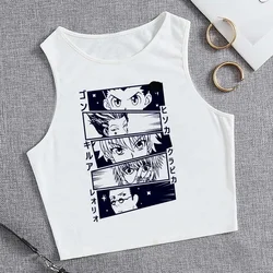 Vest Crop Top T-shirt Hunter X Hunter Tees Tank Top Cropped Harajuku Cartoon Killua Tshirt Funny Hisoka T Shirt Tops Y2k Manga