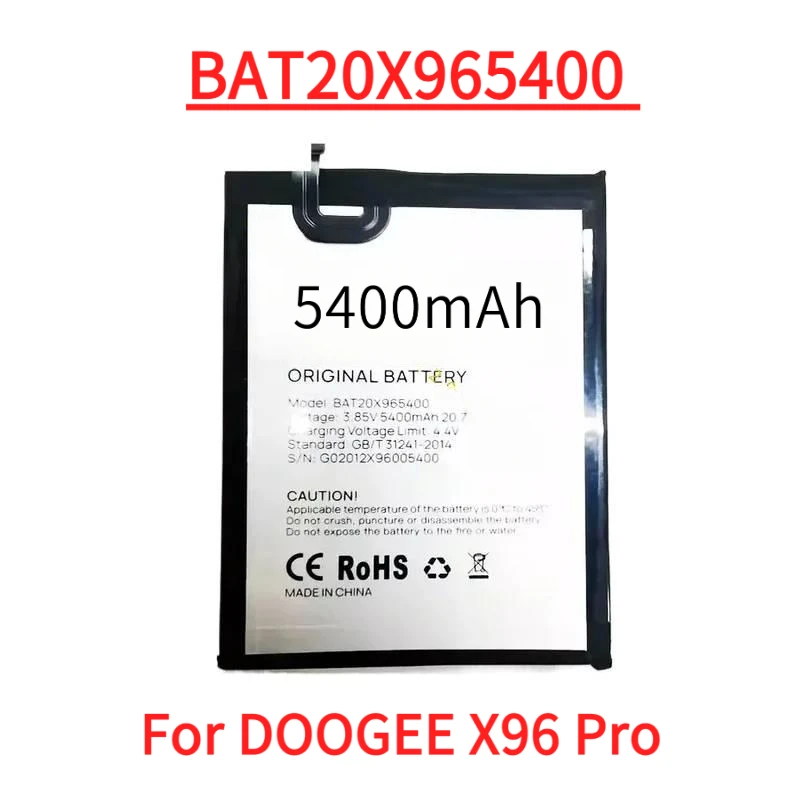 

3.85V 5400mAh BAT20X965400 Battery For DOOGEE X96 Pro Mobile Phone